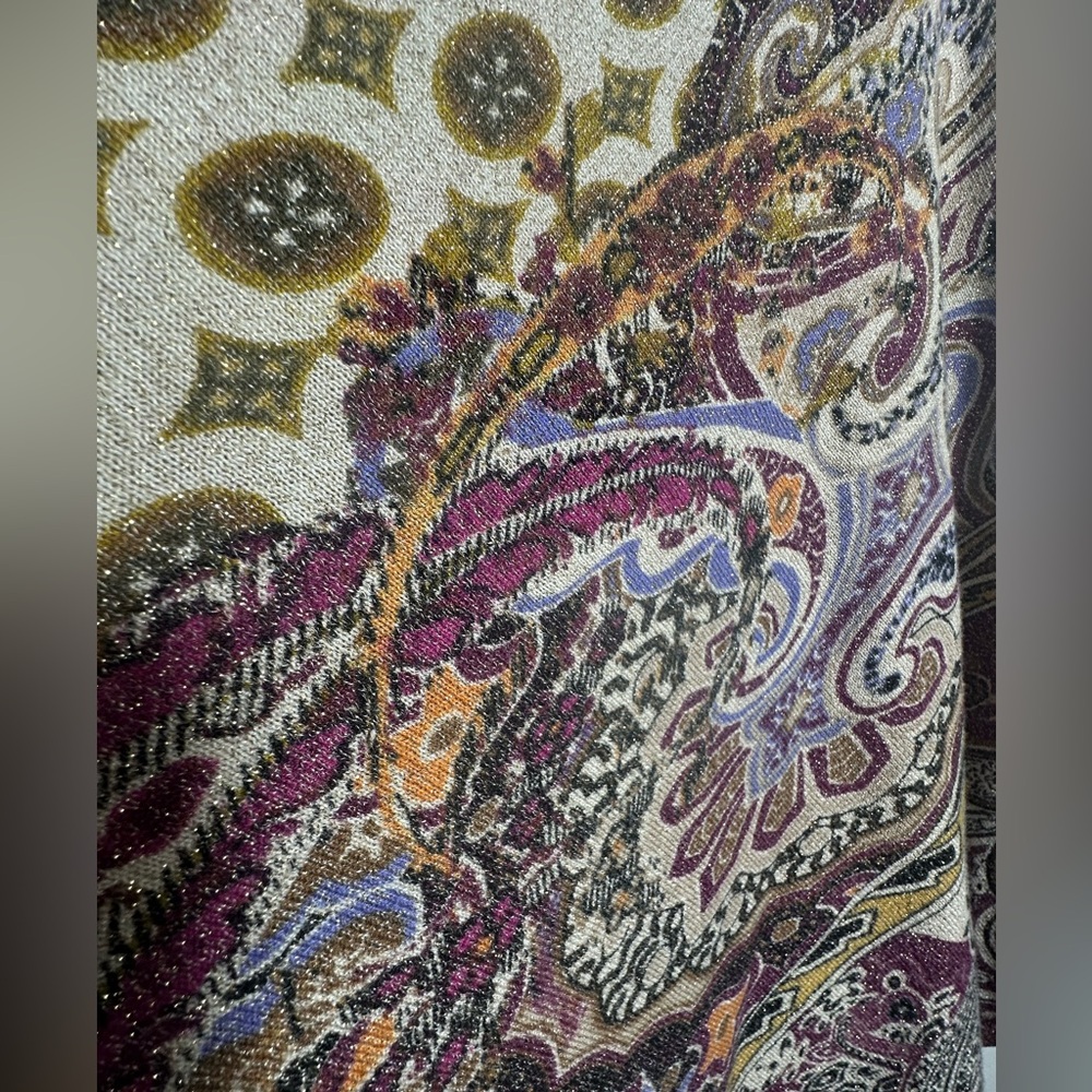 Chico’s Medallion Floral Paisley Poncho Lightweight Knit size L/XL - Picture 12 of 14